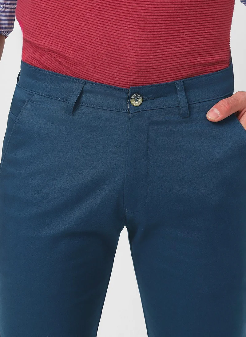 Urbano Fashion  Urbano Fashion Men's Royal Blue Cotton Slim Fit Casual Chinos Trousers Stretch for Men | Best Price UAE